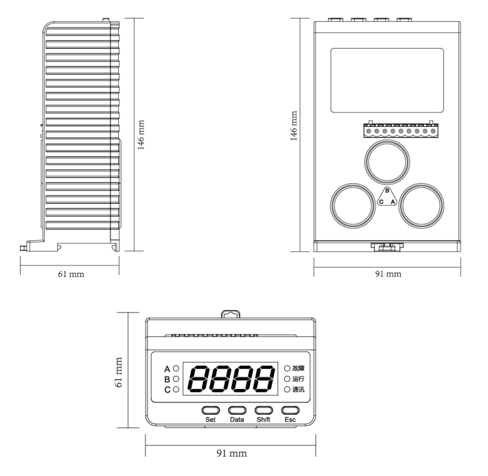 SJD300系列電動機(jī)保護(hù)器外形尺寸